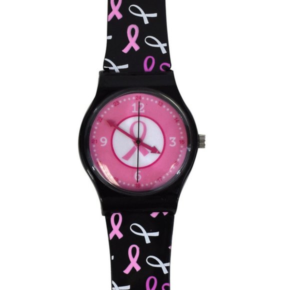 Nurse Medical Breast Cancer Awareness Ribbon Jelly Watch - Picture 1 of 4